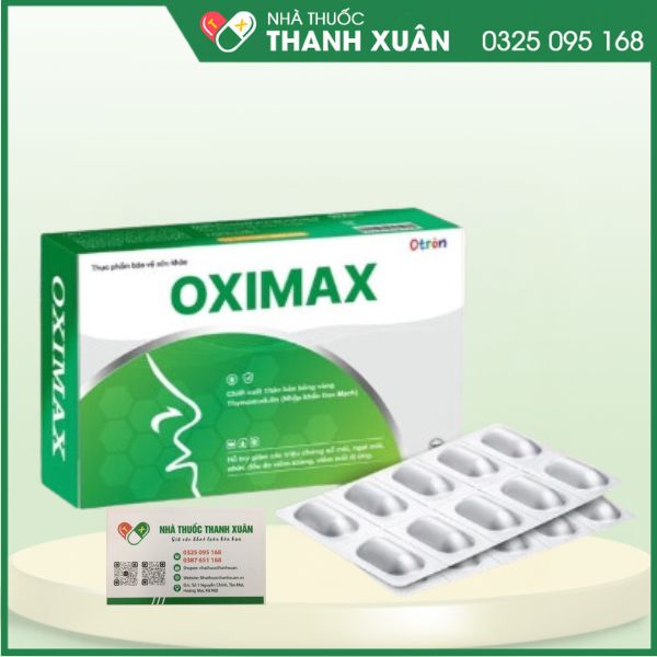 OXIMAX - Hỗ trợ giảm các triệu chứng sổ mũi, ngạt mũi, nhức đầu